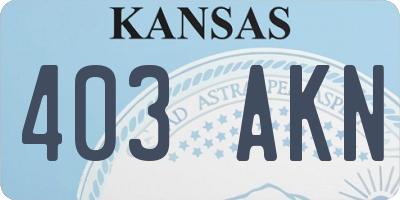 KS license plate 403AKN