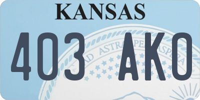 KS license plate 403AKO