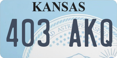 KS license plate 403AKQ