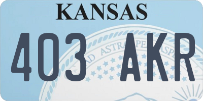 KS license plate 403AKR