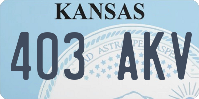 KS license plate 403AKV