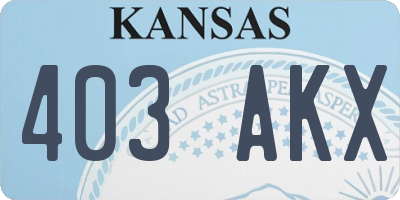 KS license plate 403AKX