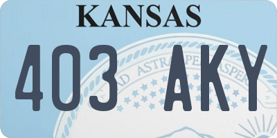 KS license plate 403AKY
