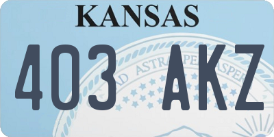 KS license plate 403AKZ