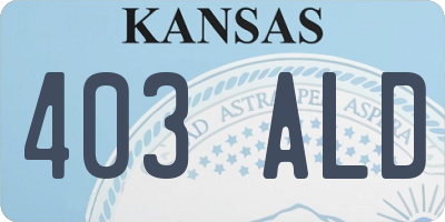 KS license plate 403ALD