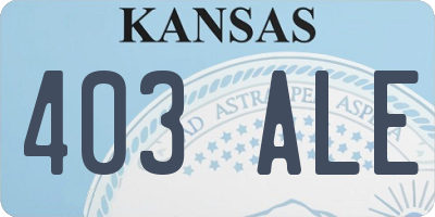 KS license plate 403ALE