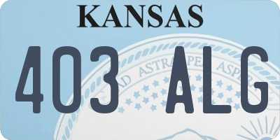 KS license plate 403ALG