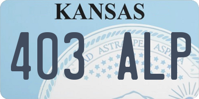 KS license plate 403ALP