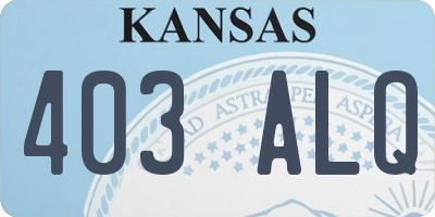 KS license plate 403ALQ