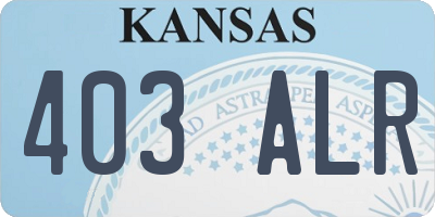 KS license plate 403ALR