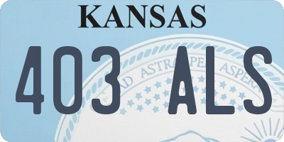 KS license plate 403ALS