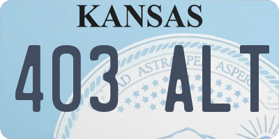 KS license plate 403ALT