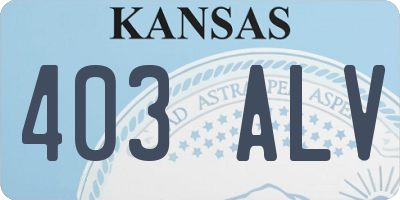 KS license plate 403ALV