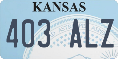 KS license plate 403ALZ