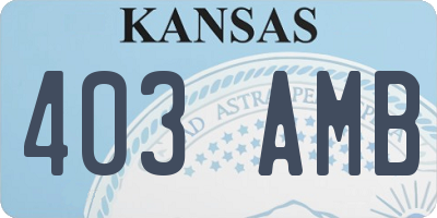 KS license plate 403AMB