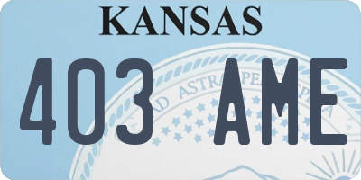 KS license plate 403AME