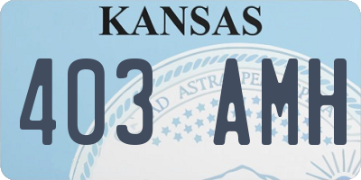 KS license plate 403AMH