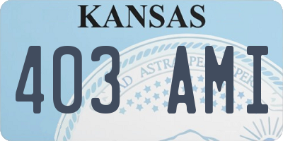 KS license plate 403AMI
