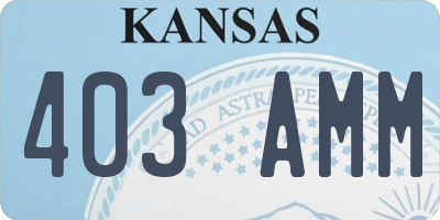 KS license plate 403AMM