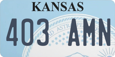 KS license plate 403AMN