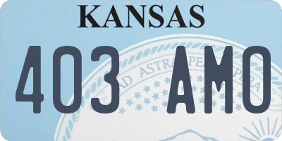 KS license plate 403AMO