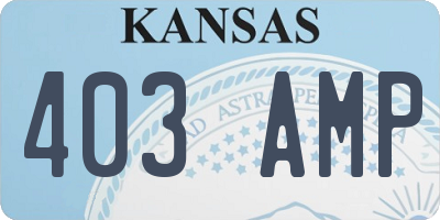 KS license plate 403AMP
