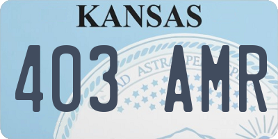 KS license plate 403AMR