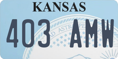 KS license plate 403AMW