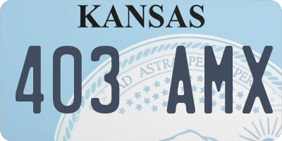 KS license plate 403AMX