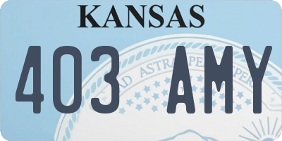 KS license plate 403AMY