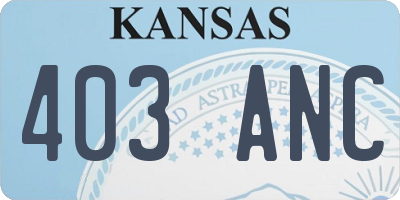 KS license plate 403ANC