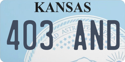 KS license plate 403AND
