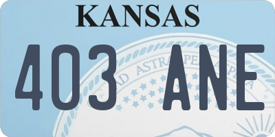 KS license plate 403ANE