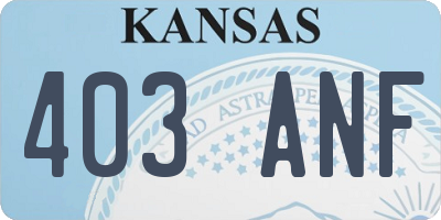 KS license plate 403ANF