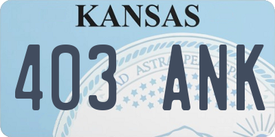 KS license plate 403ANK