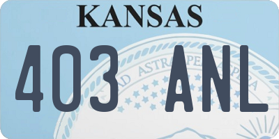 KS license plate 403ANL