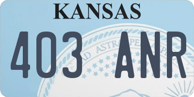 KS license plate 403ANR