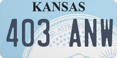 KS license plate 403ANW