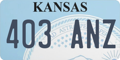 KS license plate 403ANZ
