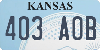 KS license plate 403AOB