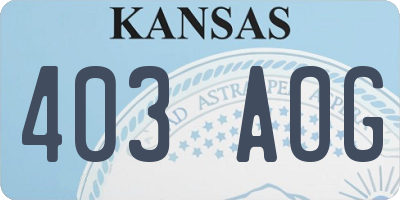 KS license plate 403AOG