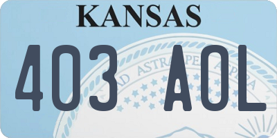 KS license plate 403AOL