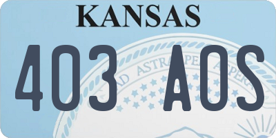 KS license plate 403AOS