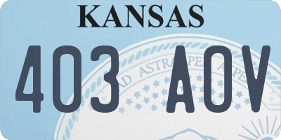KS license plate 403AOV