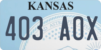 KS license plate 403AOX