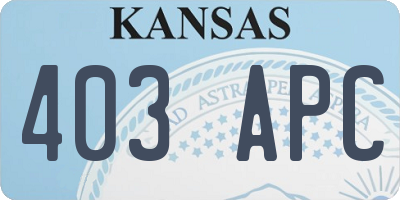 KS license plate 403APC