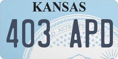 KS license plate 403APD