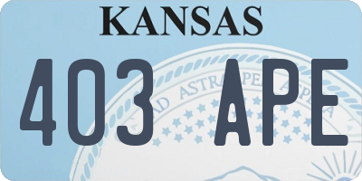 KS license plate 403APE