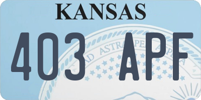 KS license plate 403APF