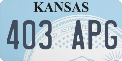 KS license plate 403APG